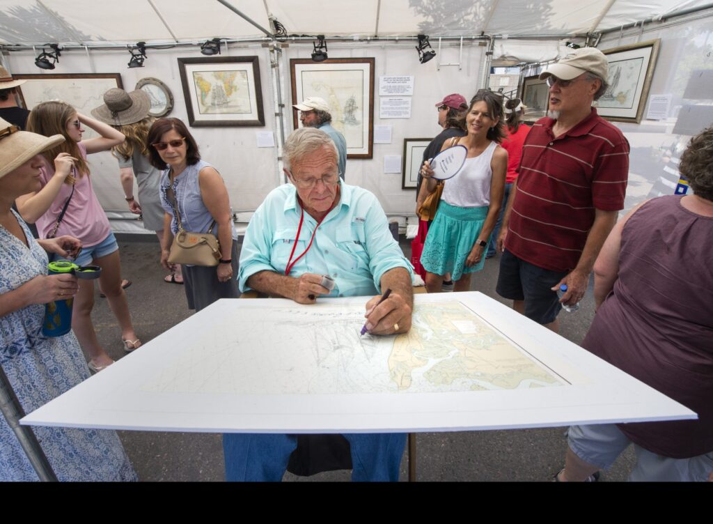 Lawrence Packard working at the Cherry Creek Art Festival, Denver, CO